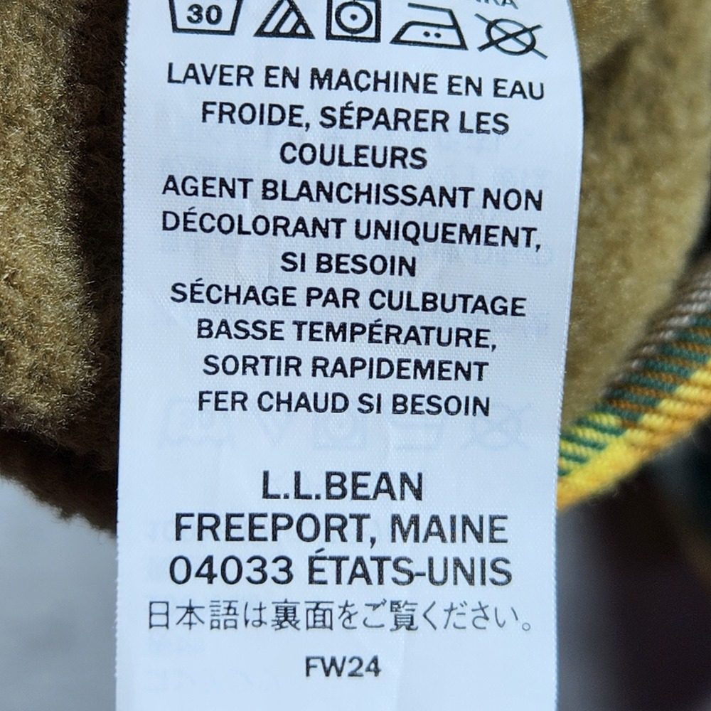 LL Bean Fleece Lined Flannel Shirt Mens XXL Allspice Plaid Snap Front Fitted NEW - Picture 6 of 10